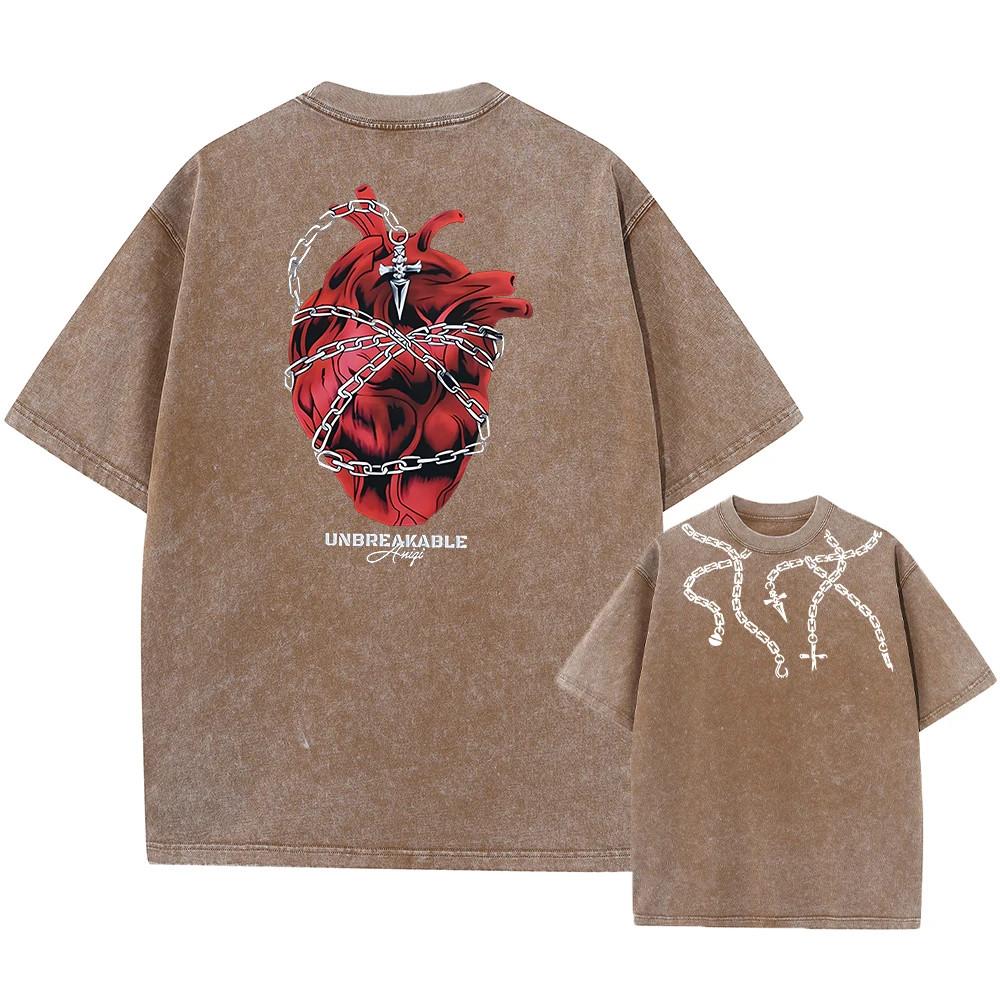 Hunter X Hunter Vintage Graphic TShirt Washed Cotton Hip Hop Tee Unisex