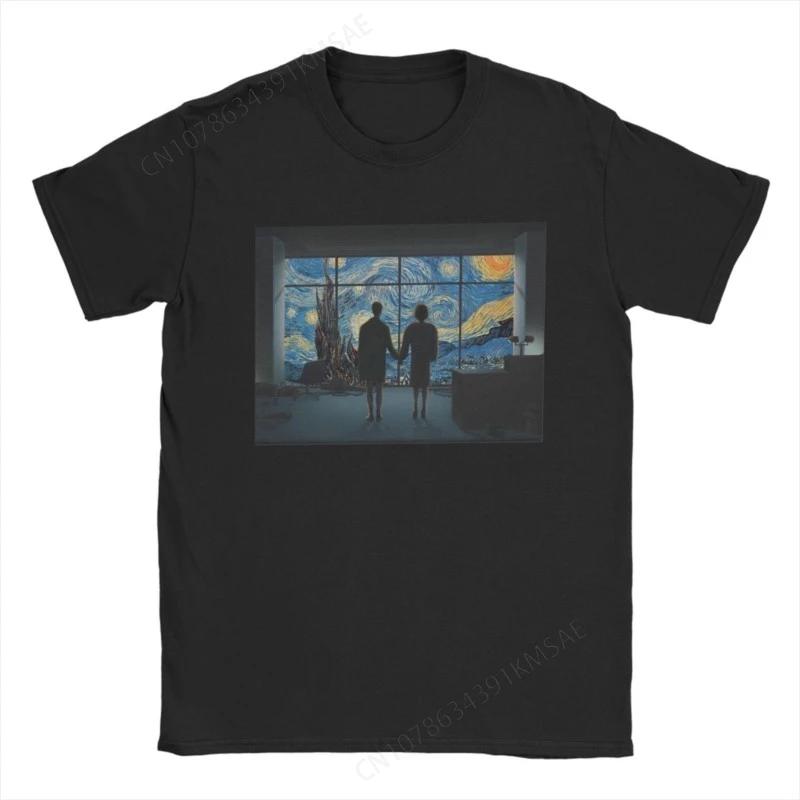 Fight Club Van Gogh T-Shirts for Unisex Vintage Cotton Tee Shirt Crewneck Short Sleeve T Shirt Summer Clothing