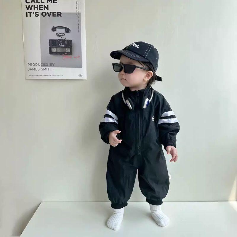 Korean-Style Children's Clothing, Same Style as Little Orange, Waffle-Patterned Baby Jumpsuit, Anti-Dirt Outdoor Wear