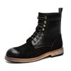 2024 men's new high-top Martin boots lace-up fashion versatile trend British retro tooling boots 24917-J