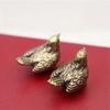 1/2pcs Vintage Ornaments Mini Vintage Brass Bird Statue Retro Sparrow Figurines Small Animal Sculpture for Living Room Bedroom H