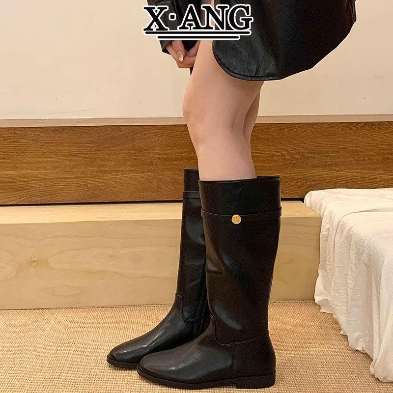 

Версия из коровьей кожи, длинные сапоги с внутренней платформой, женские сапоги до колена, толстый каблук, тонкие ковбойские сапоги в западном стиле, рыцарские сапоги 40