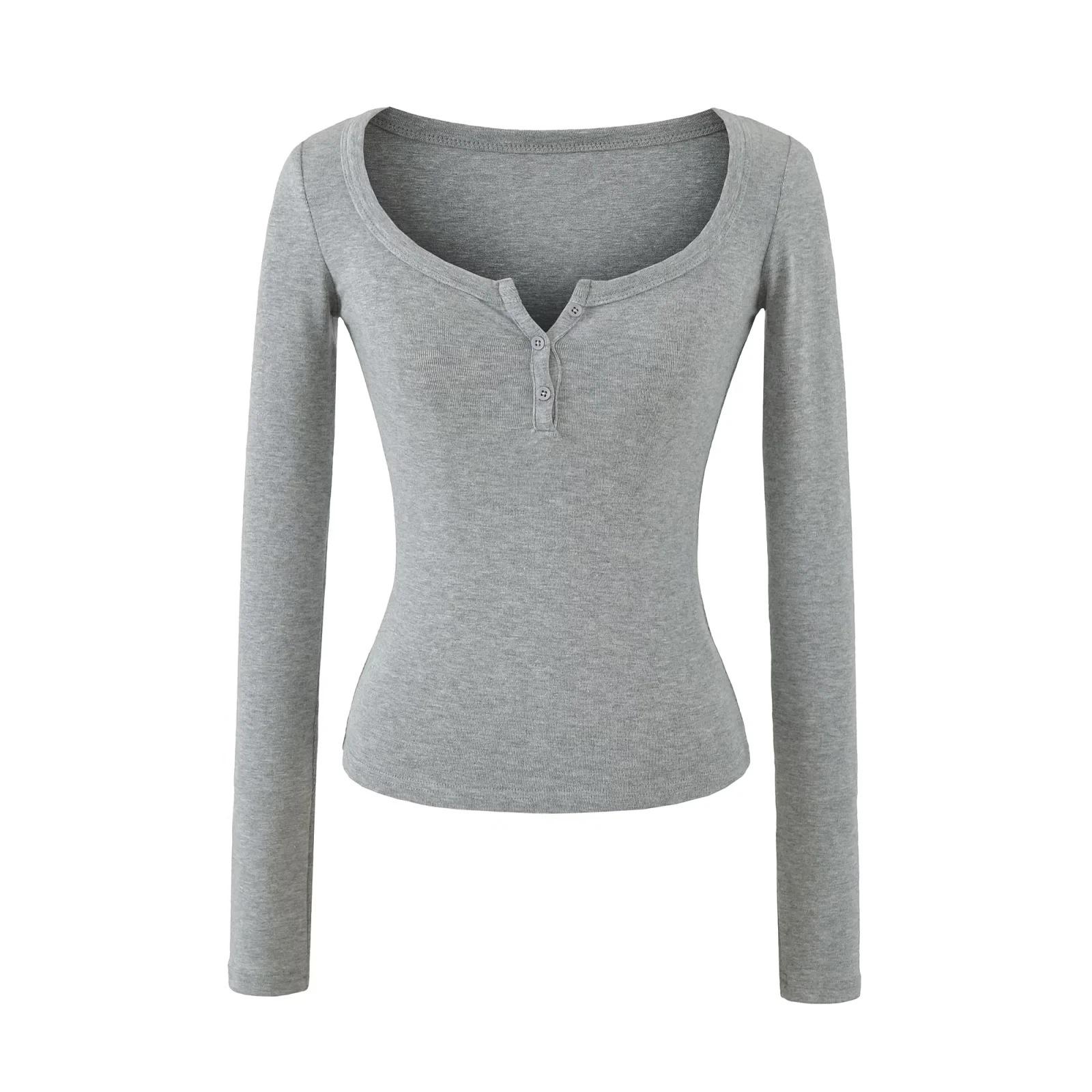 Women s Autumn Spicy Girl Square Neck Faux Cashmere Long Sleeve Top Medium