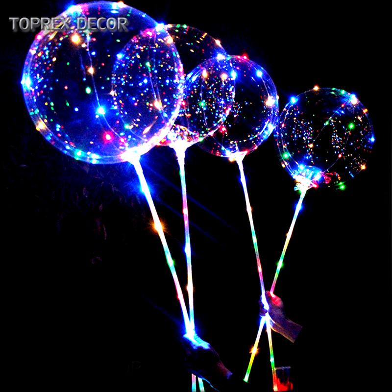 TOPREX Latex Led Balloon Light Rose Flower Design With Transparent Color for Christmas Party Bouquet Decoration CE ROHS
