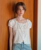 Tudument Polka Dot Puff Sleeve Blouse White