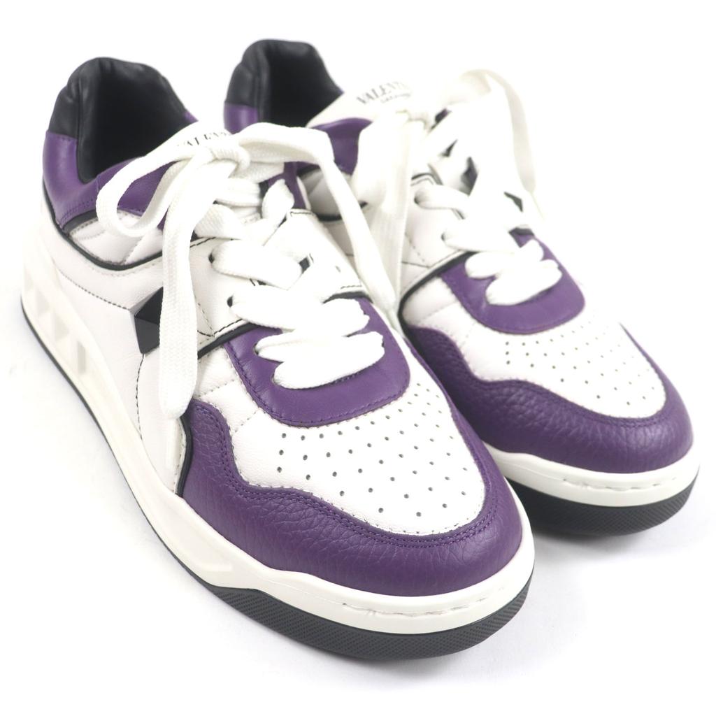 Pristine Valentino Garavani sneakers One Stud Purple white leather mens 40 XY2S0E71 Used