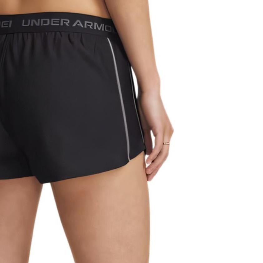 Under Armour Techplay Up Comfortable Fashion Simple Versatile Solid Color Sports Shorts Women Shorts Black 1389882-001
