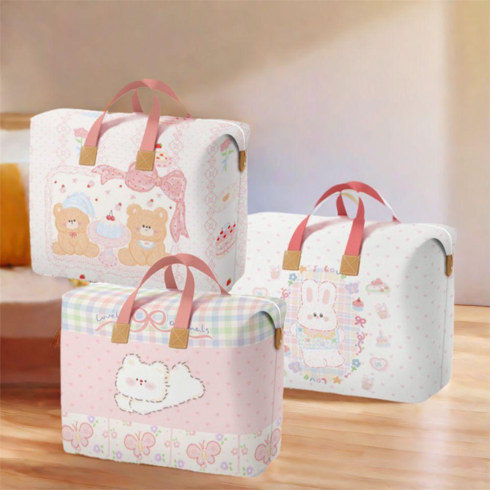 Non-woven Fabric Clothes Quilt Storage Bag Cartoon Moving Packing Bag Luggage Storage Bag  Blanket