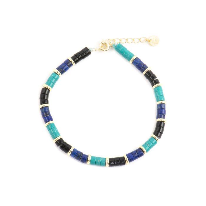 Bracelet - LUXENTER - Bathim - Argent 925 - Or jaune 18k - Turquoise