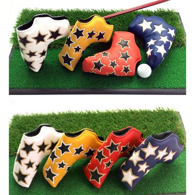 PU Leather Golf Headcover Protective Cover Star Pattern Rod Head Cases Waterproofs Golf Iron Head Cover Golf Accessory
