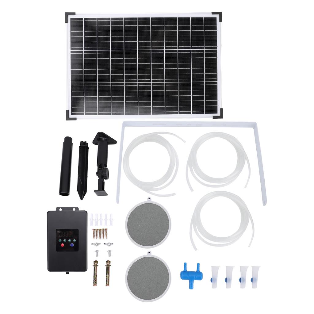 Solar Powered Pond Aerator Pump 30W Powerful Oxygenator for Fish Box Aquarium Hydroponics