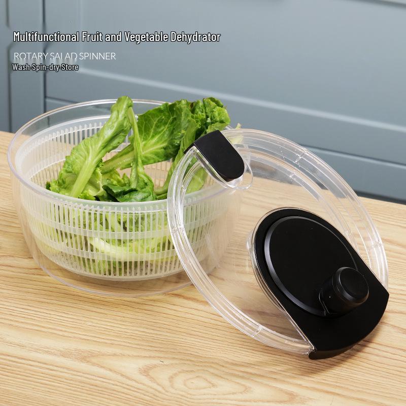 

Hand-Cranked Multifunctional Vegetable and Fruit Spinner & Dehydrator D991 Gray and White