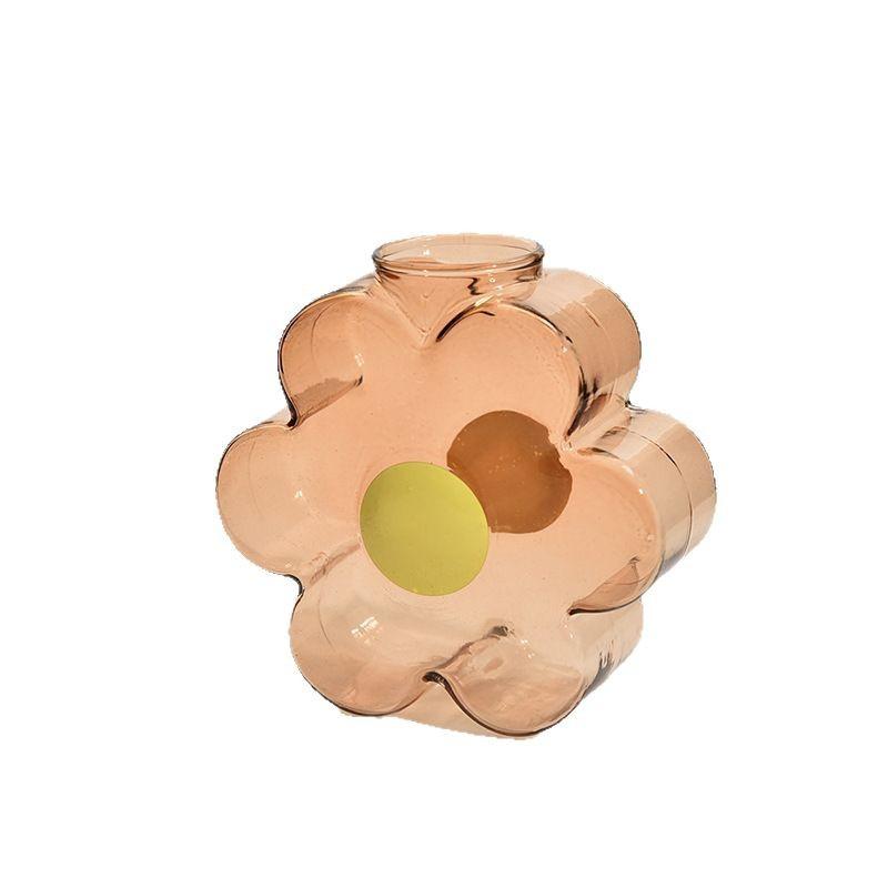 Colorful Glass Vase Nordic Hydroponic Flower Vases Creative Small Plant Pot Flower Arrangement Home Office Wedding Decoration