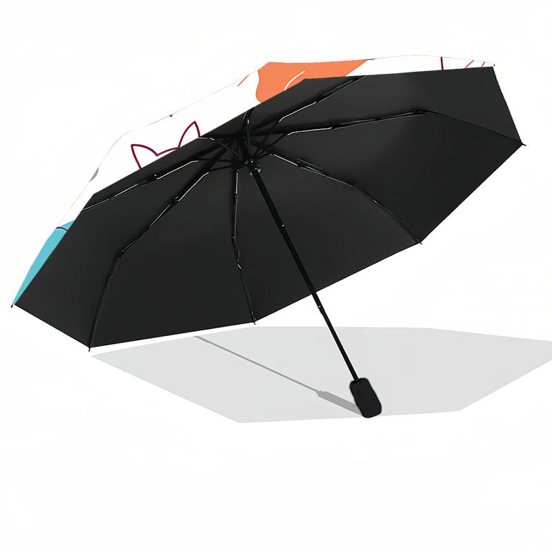cartoon cat Printed umbrella windproof folding umbrella portable sun and rain umbrella suitable for gifting