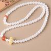 Xinjiang Hetian Mutton Fat White Jade Three-Circle Bead Bracelet Necklace