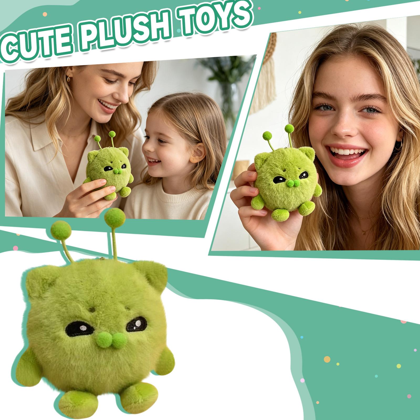 

Plush Alien Cat Stuffed Toy Soft Plush Doll with Antenna and Round Shape Suitable for Collectors and Gift Giving 15cm Size one size белый