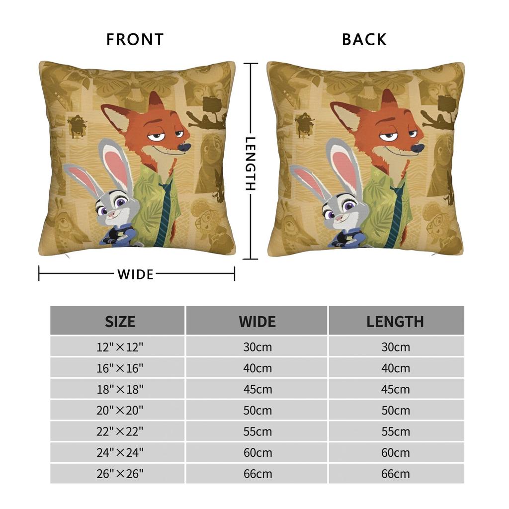 Zootopia Square Pillow Cases  Cushion Cover Awesome Zippered Decor Throw Pillow Case Cover for Home 45*45cm