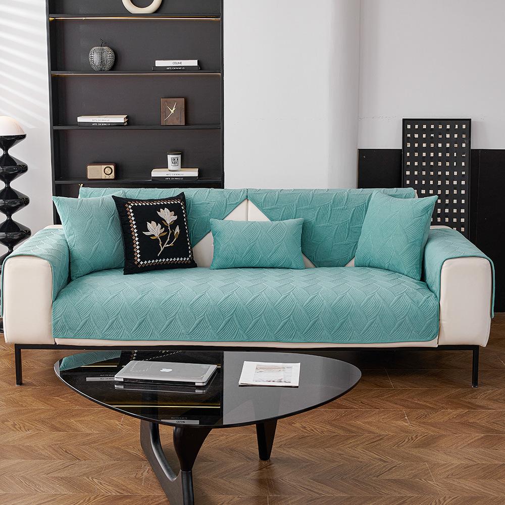 

Новая двухсторонняя минималистичная премиальная подушка для дивана в стиле легкой роскоши, универсальная подушка для сиденья на четыре сезона, тканевый чехол-полотенце с простым современным противоскользящим покрытием 45 * 45 pillow cover