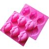 WTEMPO 3PCS 6 Cavities DIY Lip Shape Chocolate Fondant Mold 3D Three-dimensional Pudding Mousse Cake Baking Mold Creative Glue Crafts Mold