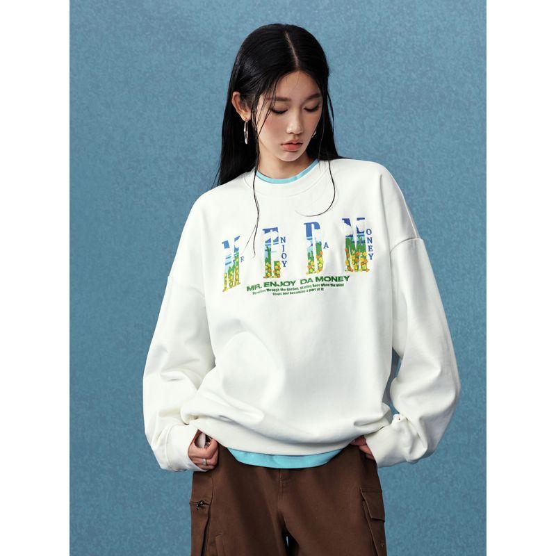 Medm25Ss Blue Sky and Grass Logo Crew Neck Sweatshirt Unisex Spring and Autumn American Design Casual Top Trendy