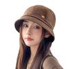 Bucket hat South Korea autumn and winter new hat women's fashion shows a small face, high-end simple hat autumn and winter basin hat fishing