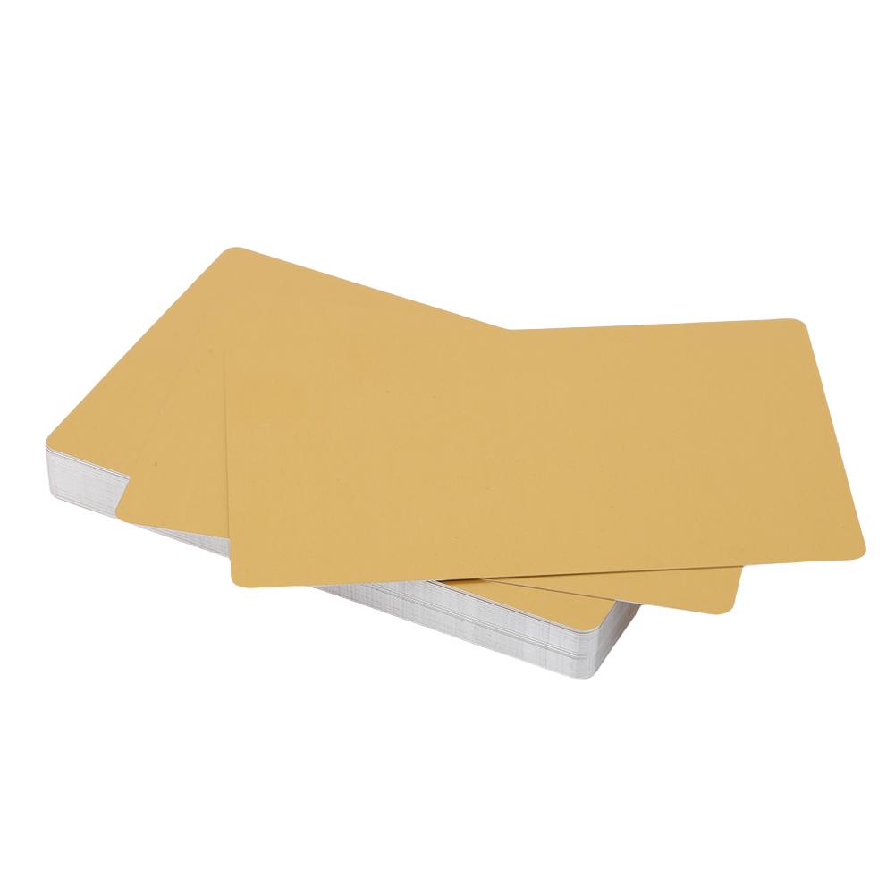 50PCS  Mark Engraved Business Visit Name Cards Smooth Aluminum Alloy Metal Business Cards Blank Tablet for Office Clients