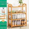 Wall-Mounted Bamboo Shoe Rack: Space-Saving, Dustproof, Multi-Layer Storage for Entryway