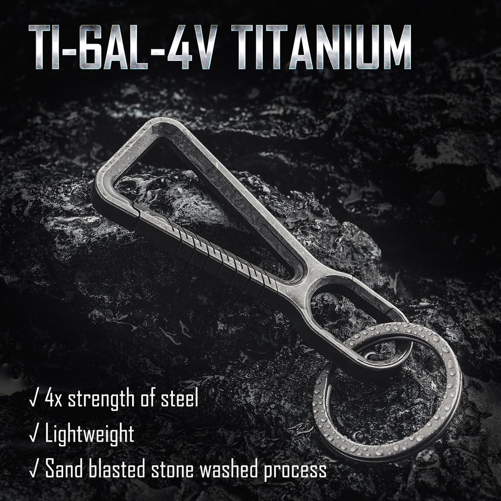 KeyUnity KD01 Titanium Key Ring with Simple Easy to Great Gift Keychain, Carabiner, Keychain, Anti-Loss, Install, Durable, (KD01)