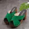 Spring Summer New Fish Mouth Cross Strap High-heeled Shoes with Thick Heels Thick Soles Anti Slip Wear-resistant Sandals