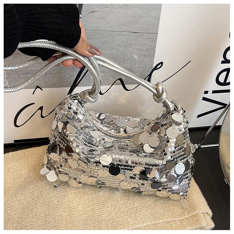 Niche Design Women's Versatile Sequin Evening Shoulder Bag - 2026 Summer New Arrival