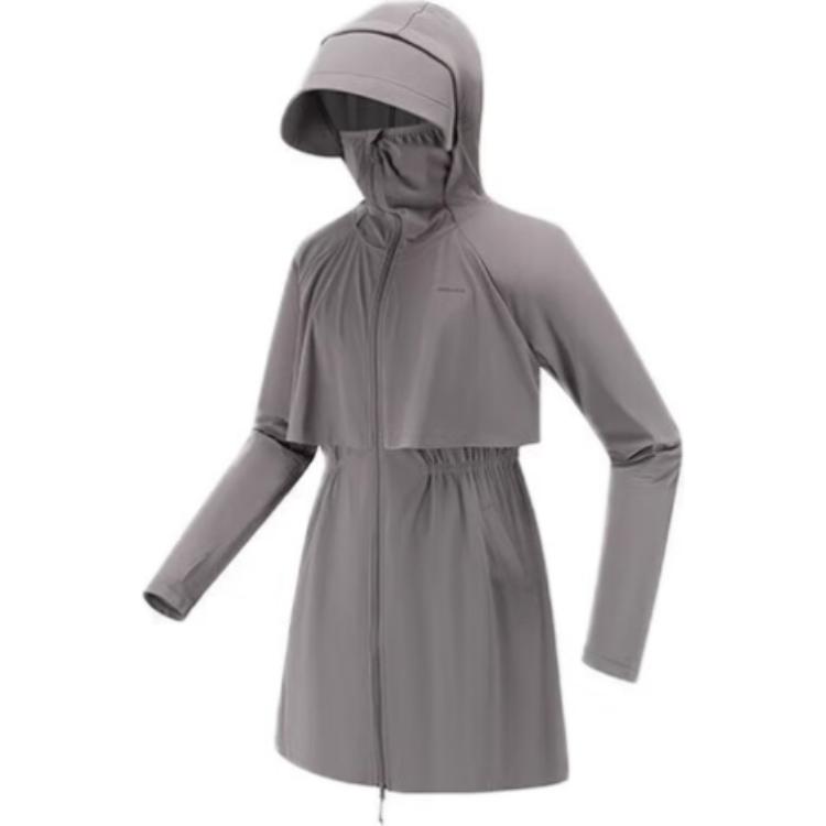 

DECATHLON 500 Hooded Solid Color Long Sunscreen Suit Women s Model L темно-серого