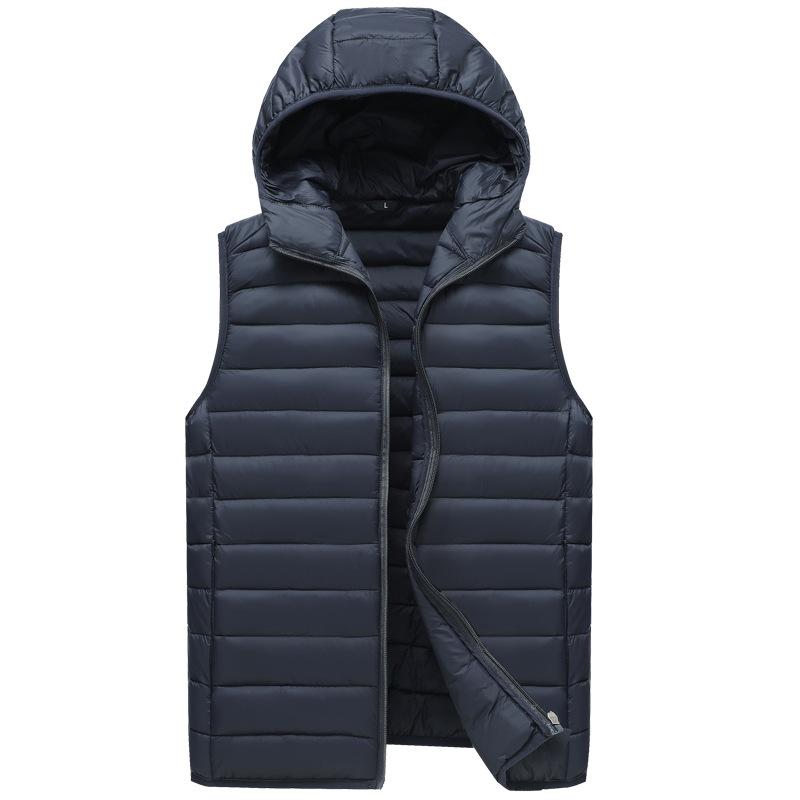 Vest Men's Winter Hooded Cotton Clothing Men's Undershirt Shoulders Down Cotton Horse Jacket Warm Cotton Coat Jacket Comfortable Personalized Clothes
