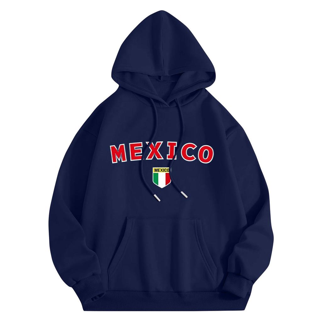 Womens Fashion Women Lightweight Long Sleeve Pullover With Pockets Mexico Print Hoodie