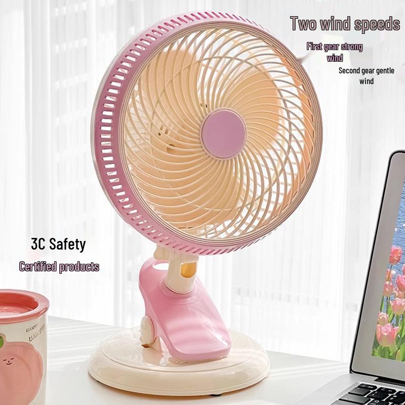 Mini Clip-On Oscillating Fan for Student Dorms & Desks