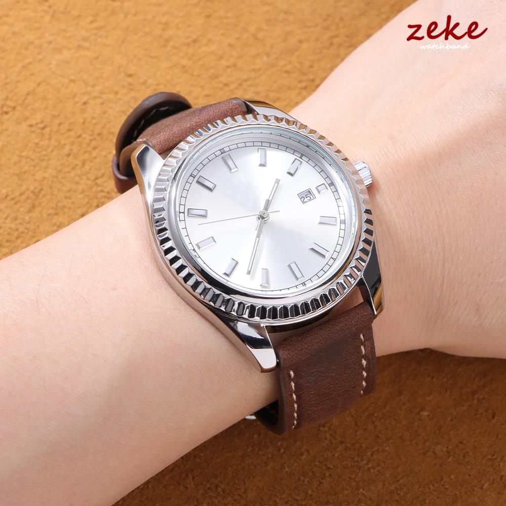 Armband aus Rindsleder 14mm 16mm 18mm 20mm 22mm 24mm Retro Dunkelbraun Schnellverschluss Uhrenarmband für Samsung Galaxy Watch 8/7/6/5/4