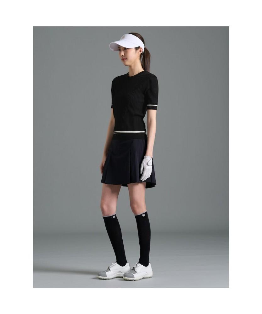 BEANPOLE GOLF [B_Under] Women'S Ribbed Mix Short Sleeve Pullover - Black