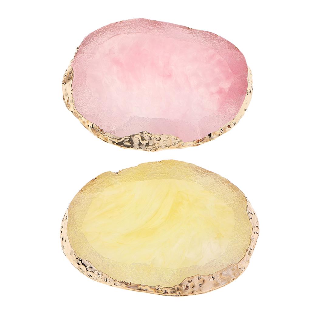 Drink Coaster Cup Mat Imitation Agate Display Pad Nail Art Palette blue