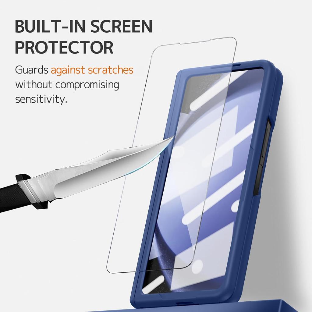 NINKI Slim Pen Case for Samsung Galaxy Z Fold 6 Case with Blue S Pen and Stylus Pen Holder & Kickstand,Hinge Case for Samsung Z Fold 6