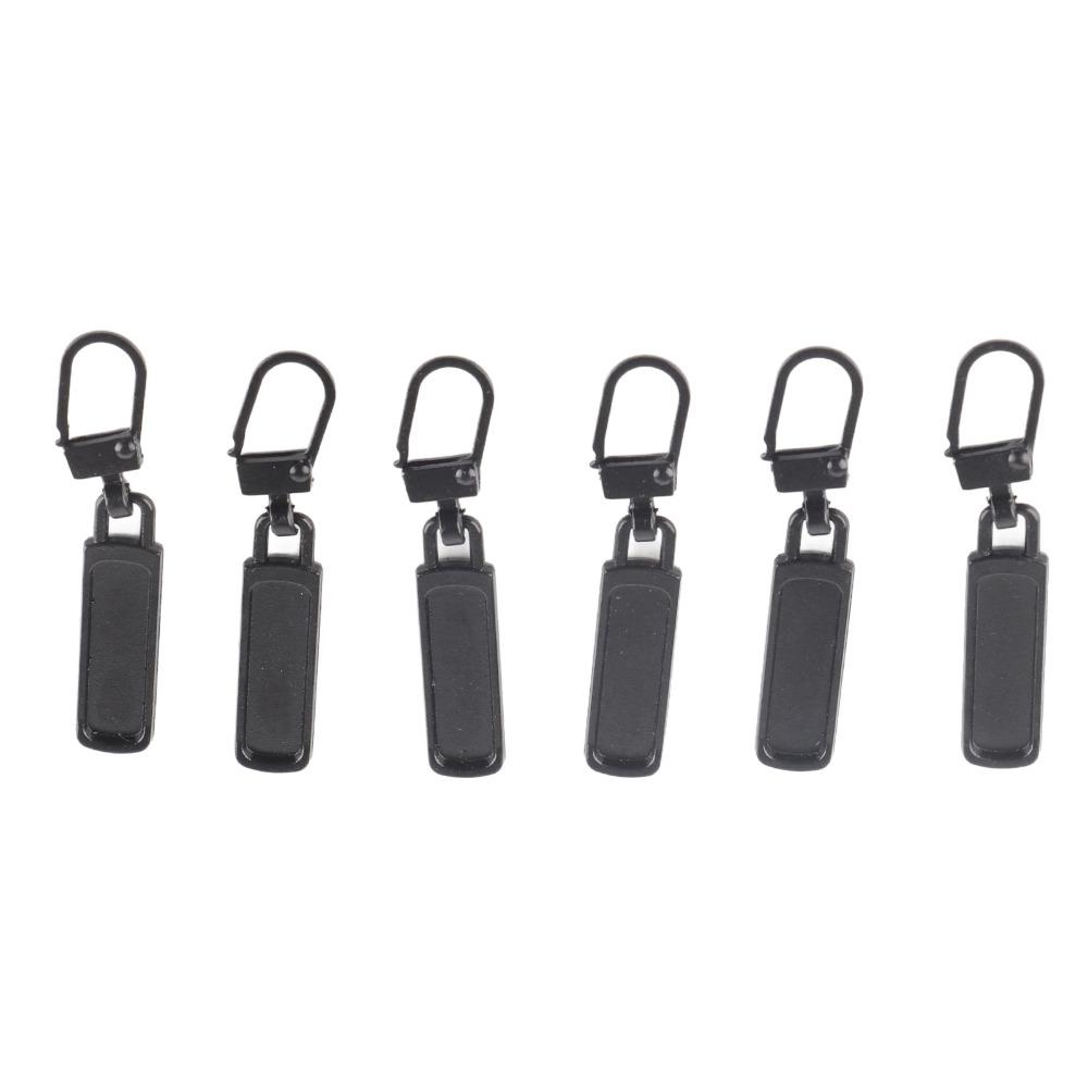 6pcs Black Zipper Pull Replacement Small Hole Zipper Pull Tab Detachable Zipper Pull Handbags