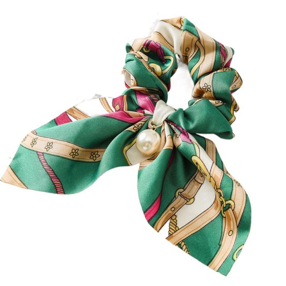 Bowknot Hair Tie Chiffon Pearl Headwear Fashion Hair Accessories