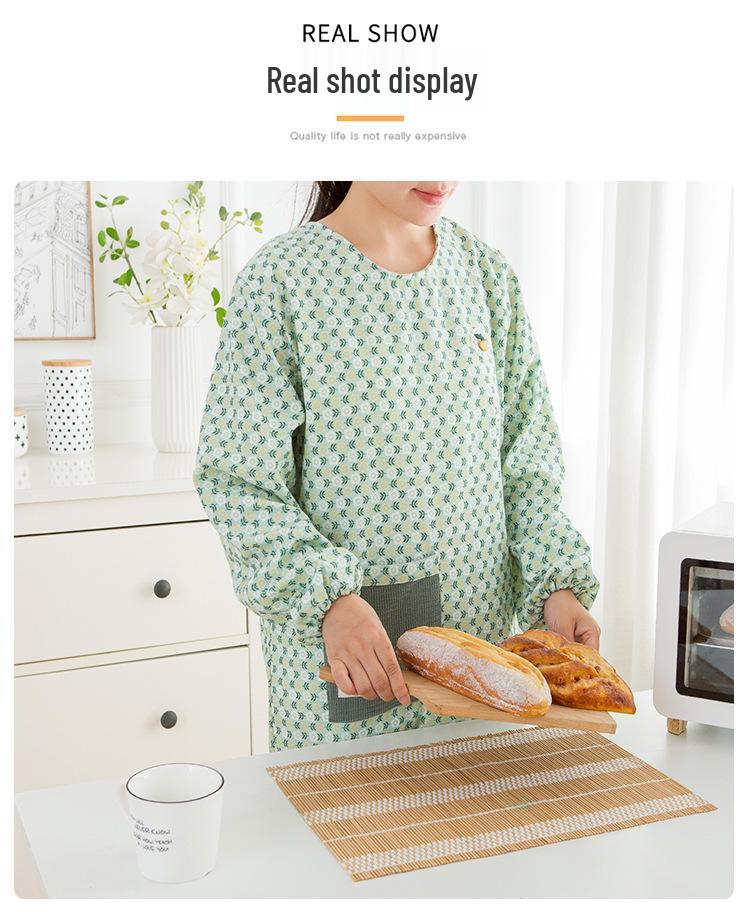 2023 Women's Long Sleeve Printed Kitchen Apron - Oil-Proof Fashion Smock for Cooking