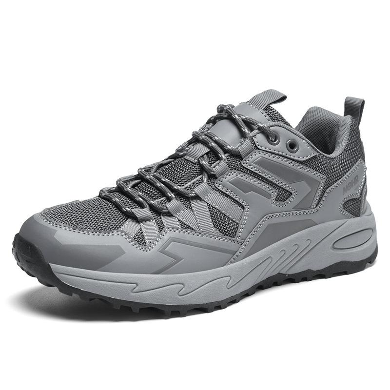 Breathable Mesh Hiking Sneakers Men's Thick-soled Outdoor Trekking Camping Shoes Male Elastic Climbing Shoes Wear-resistant