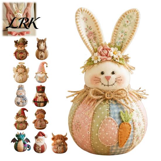Kit di Assemblaggio Bambole Morbide Patchwork Natalizio Kit Fai da Te, Materiali per Cucito su Stoffa Artigianato di Babbo Natale con Cartamodelli Angelo Gnomo Animale Kit di Artigianato per Principianti,