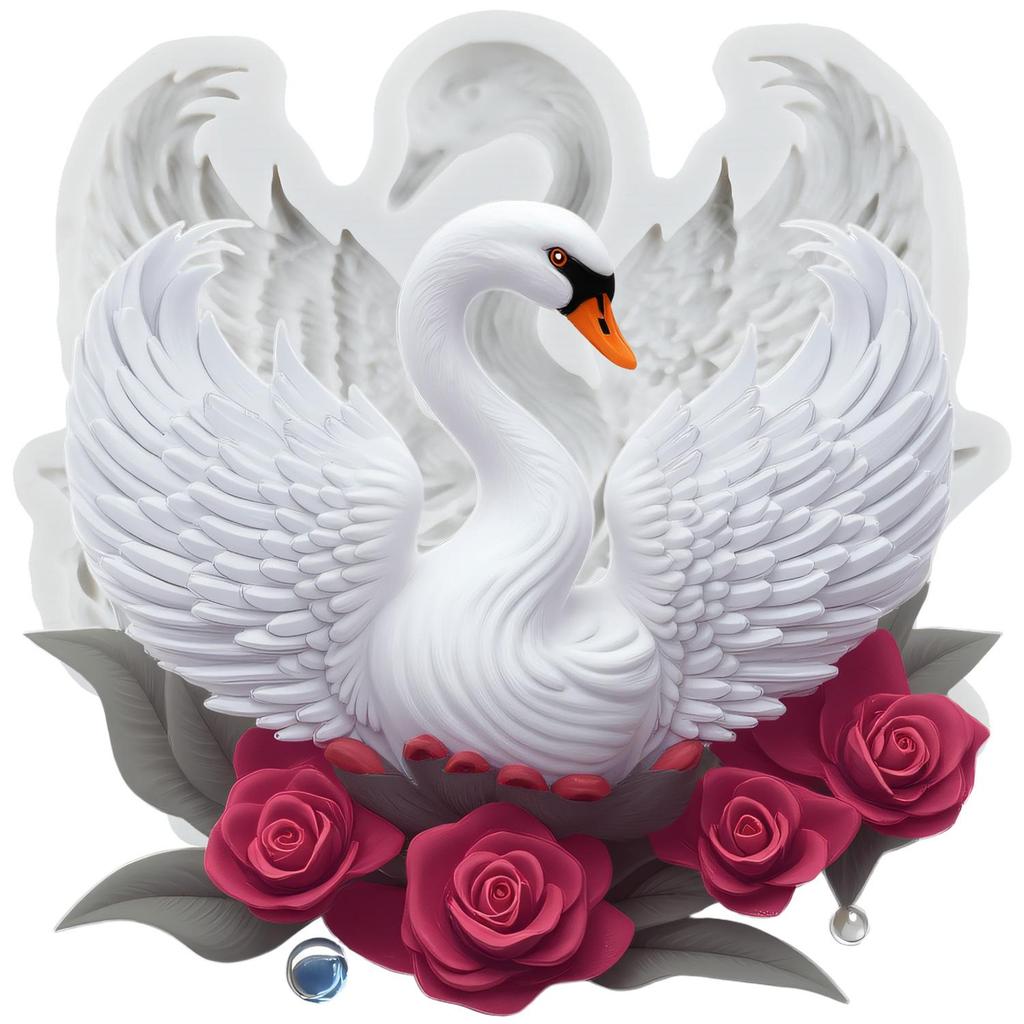Schwan Silikonform Schwan Blume Fondantformen Kuchen Dekoration Werkzeuge Themenkuchen Dessert Dekoriert Schokolade Süßigkeitenform