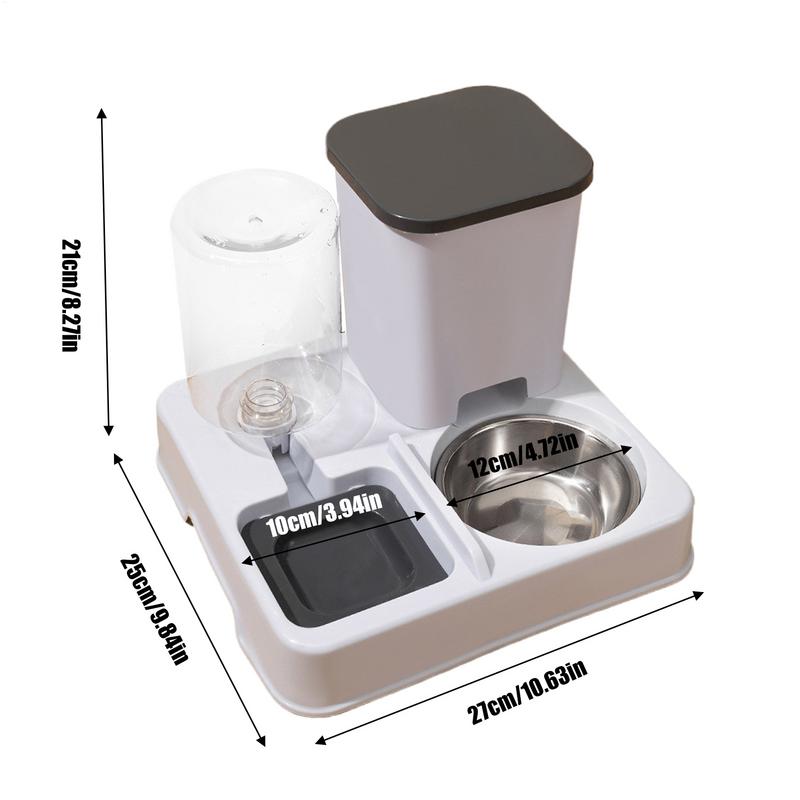 Automatic Cat Feeder And Waterer Dogs Cats Food Bowl With Water Fountain Pet Food Storage Dispenser Container Pet Accessories