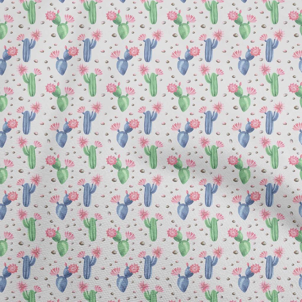 oneOone Cotton Flex Light Beige Fabric Cactus Craft Projects Decor Fabric Printed By The Yard 40 Inch