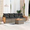 VidaXL Garden Furniture Set 5 Pcs with Grey Cushions Braided Resin 3259862