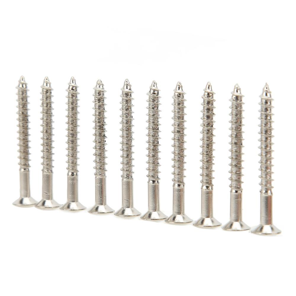 10PCS Silver Guitar Neck Plate Screws Metal Guitar Neckplate Screws For Guitar