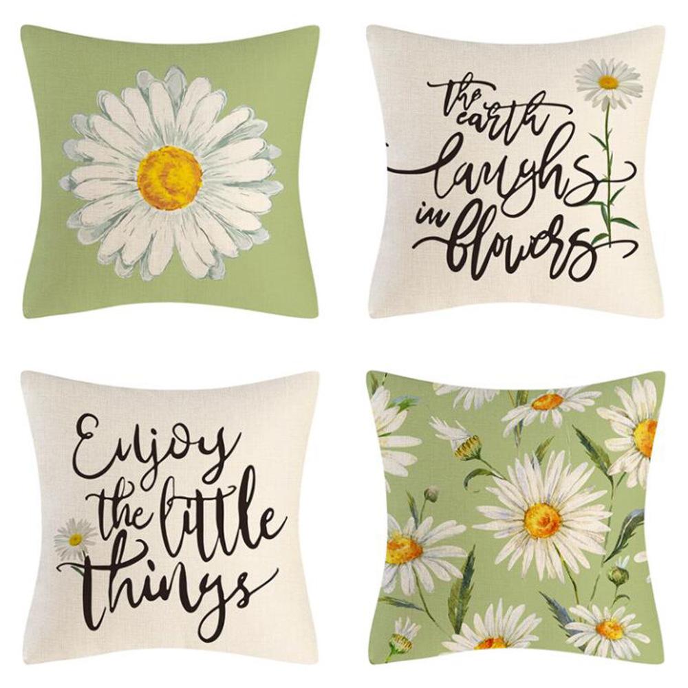 Daisy Sunflower Pillow Case Spring and Summer Home Decoration Pillow Case Pillow Case Cushion Case