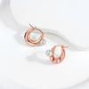 Luxurious copper Color Fashion Round Ball Hoop Earrings Rose Gold & Gold Zircon Slap Piercing Ear Buckles for Women Fine Zircon